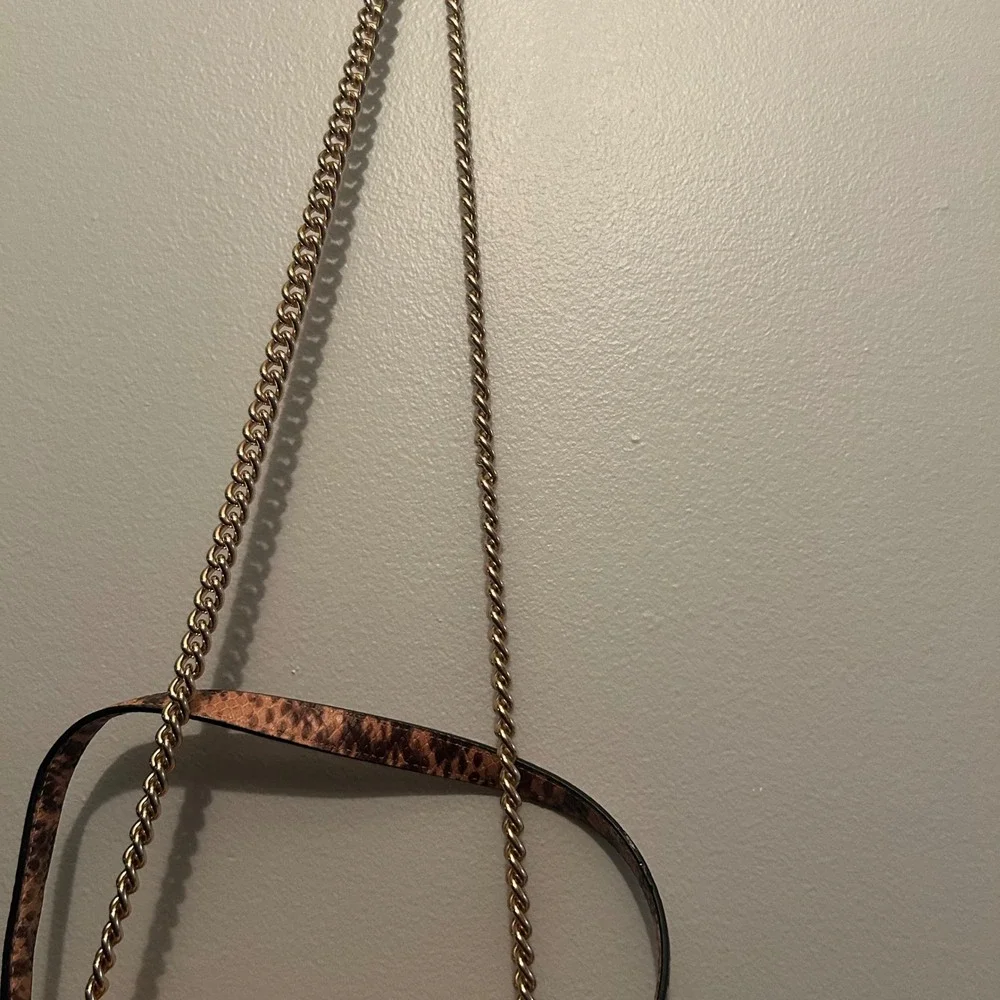 Coach Klare Crossbody Bag Womens Medium Pink Brown Snakeskin Colorblock C7589
